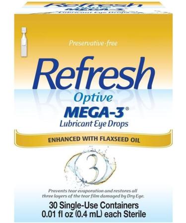 Buy Refresh Optive Mega 3 Preservative Free Eye Drops - 30 Count (Pack of 4) | Fast International Shipping - Buy Online on GoSupps.com