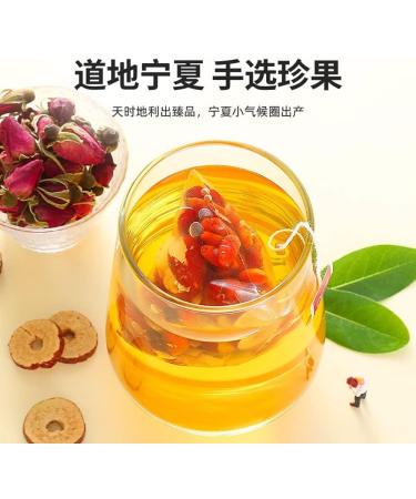 Longan Red Date Rose Goji Flower Tea Combination 8.8 oz/250g (50 small bags) Flower tea fruit tea ladies' tea beverage Flower and fruit tea cold and hot tea bag  - Buy Online on GoSupps.com