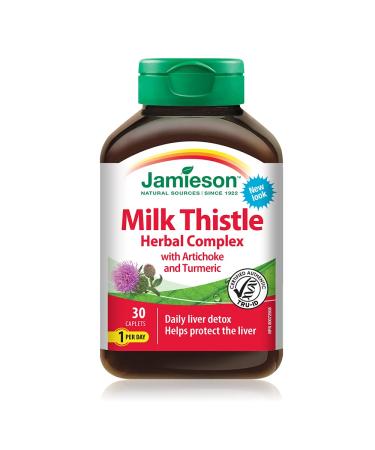 Jamieson Herbal Complex Milk Thistle (Daily Liver Detox) 30 Count (Pack of 1) SUPPLEMENT