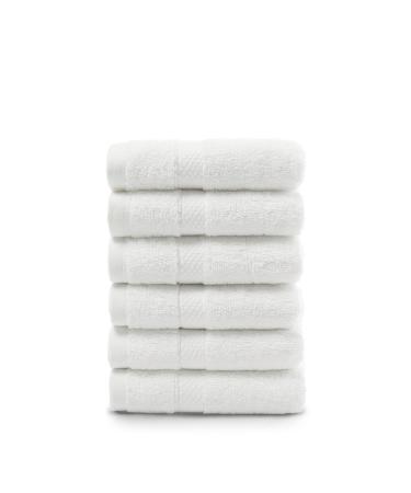 Villa Celestia Premium Wash Cloth 100% Cotton White Wash Clothes for Body and Face-Soft & Luxury Cloths for Washing Face Face Towels for Bathroom 650 GSM Wash Cloths Pack of 6 (12X12) Wash Cloth - Pack of 06 White