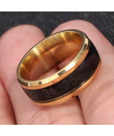 Shop Holibanna Mens 8MM Tungsten Ring - Stainless Steel Heat Discoloration Jewelry for Wedding & Anniversary - Golden Size 11 - Buy Online on GoSupps.com