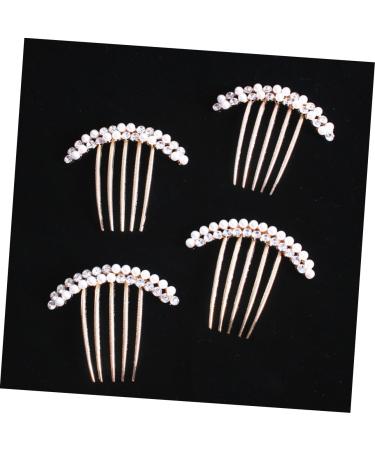 DOITOOL Gold Decor Headwear for Women Rhinestone Headpiece Crystal Decor Alloy Comb Wedding Decoration Bling Decor Pearl Side Comb Floral Decor Bridal Comb Barrette Headgear Hair Bride - Buy Online on GoSupps.com