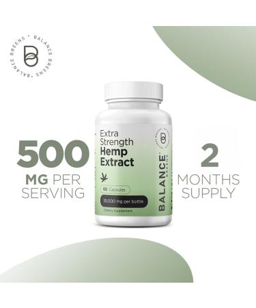 Balancebreens Hemp Extract Capsules 30,000 mg per Bottle - Natural Dietary Supplement Supports Brain Functions, Immune Support - Rich in Omega 3-6-9 Fatty Acids (60 Count (Pack of 1)) - Buy Online on GoSupps.com