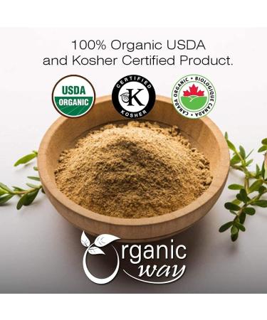 Organic Way Brahmi Leaf Powder (Bacopa Monnieri) - Organic & Kosher Certified | Raw Vegan Non GMO & Gluten Free | USDA Certified | Origin - India (1/4 LBS) 4 Ounce (Pack of 1) - Buy Online on GoSupps.com