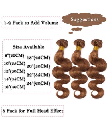 Buy 100% Unprocessed Brazilian Chestnut Brown Body Wave Hair Bundles - 22 Virgin Hair Weave Extensions - Buy Online on GoSupps.com