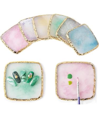  Danlai Resin Nail Palette Cosmetic Palette Gold Nail Polish Gel Pigment Nail Polish Holder Purple Paint Plate - Buy Online on GoSupps.com