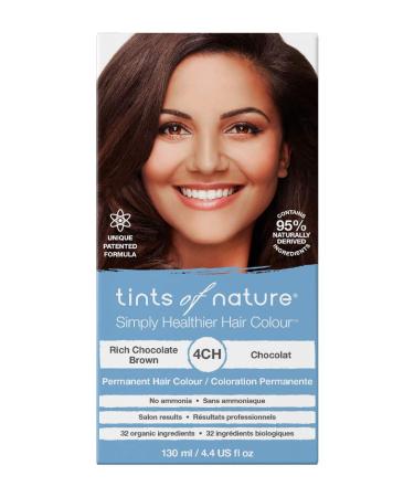 Tints of Nature Permanent Hair Dye, Nourishes Hair & Covers Greys, 1 x 130ml - 4CH Rich Chocolate Brown Single Rich Chocolate Brown (4CH)