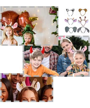 6 Pieces Animal Ears Headbands Soft Plush Hair Hoops Elastic Hair Bands for Adult and Children's Parties and Holiday Decorations - Buy Online on GoSupps.com