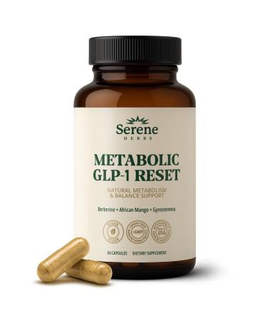 Serene Herbs GLP-1 Supplement for Women & Men - Metabolic Reset, Hunger Support with Berberine, InnoSlim, Actiponin - Natural GLP1 Booster to Support Appetite, Gut & Digestion - Vegan - 60 Capsules