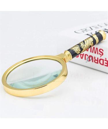 Professional ES Vision aids 90mm Large Detachable Yellow High-end Carved Dragon Magnifying Mirror Hand-held Stationery Office Supplies Full of Stars - Buy Online on GoSupps.com