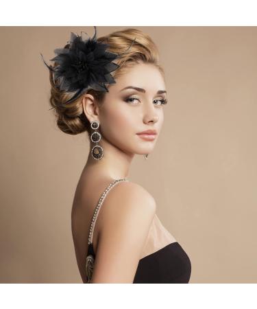 Buy Sibba Flower Hat Clip & Butterfly Corsage Hair Accessory - Perfect for Tea Parties & Valentine's Day | Stylish Black Floral Headband Set - Buy Online on GoSupps.com