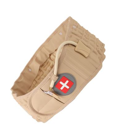 Inflatable Lumbar Traction Device - Lower Back Support Brace with Hand Pump - Reduce Pressure & Pain (Khaki) | International Shipping - Buy Online on GoSupps.com
