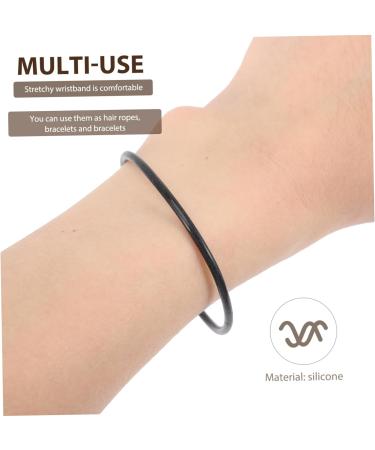 FAVOMOTO 40 Pcs Hand ring child jelly rubber band elastic Bracelet jewelry silicone jelly bracelets Gift silicone bracelets rave bracelets wristband friendship bangles Hair ring 5.8x5.8cmx2pcs Blackx2pcs - Buy Online on GoSupps.com