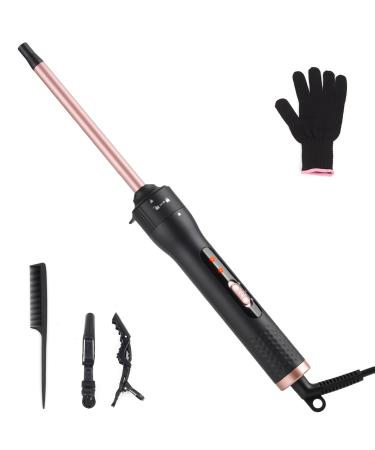 Curling Wand Professional Ceramic Hair Curling Iron 13mm for Short to Long Hair Styler Curler with Glove Rapid Heating Dual Voltage