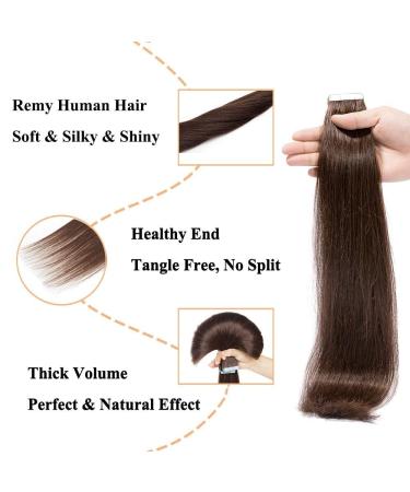 Elailite Invisible Tape In Extensions - Remy Real Human Hair 20pcs Dark Brown 35cm 20g - Best Tape Hair Extensions for a Natural Look - Buy Online on GoSupps.com