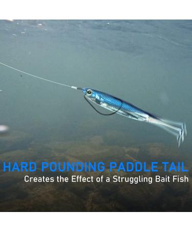 Dr.Fish Paddle Tail Swimbaits Soft Plastic Fishing Lures for Bass - 6 Pack Blue Swim Shad Minnow Lures - 2.75 to 4.75 Inches - Drop Shot & Fluke Baits - Buy Online on GoSupps.com