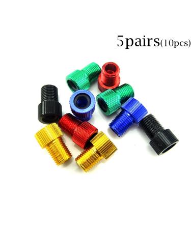 HONBAY 10 PCS Bicycle Tire Valve Mouth Presta to Schrader Converter Car Valve Adapter Bicycle Bike Valve Adaptor Tube Pump Tools Aluminum Alloy