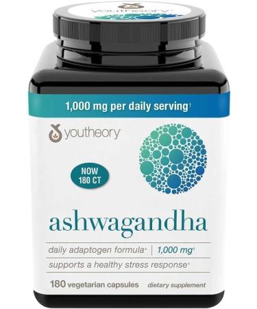 Organic Ashwagandha Supplement | Organic KSM-66 Ashwagandha | 180 Vegetarian Capsules | 1000mg Daily Serving | Helps Support Stress Management & Relaxation | Boosts Energy & Focus | Vegan and Non GMO