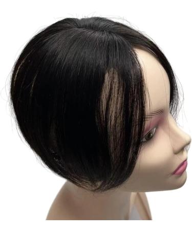 Bangs Bangs Hair Clip in Human Hair Bangs Middle Part Indian Fringe Hairpieces Straight Natural Hair Crown Topper Clip in Top Hairpieces for Women with Thinning Hair for Women Curved Bangs for Daily Natural Black - Buy Online on GoSupps.com