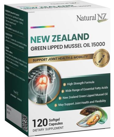 Natural NZ Green Lipped Mussel Oil 15000 120 Softgel Caps (3) - Buy Online on GoSupps.com