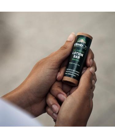 climbOn All Purpose Body Lotion Bar | Natural Moisturizer for Dry Skin | Made From Plants & Organic Beeswax | Hand Cream for Rock Climbing | Original Scent 0.5 Oz Tube - Buy Online on GoSupps.com