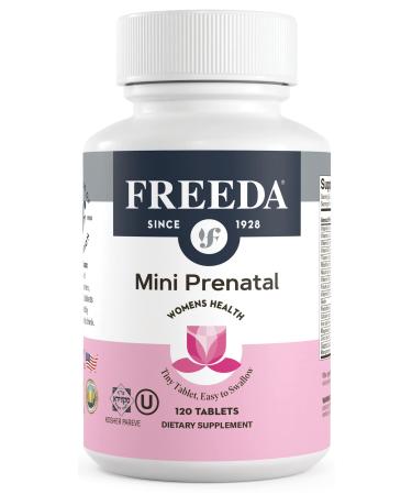 FREEDA Mini Prenatal Vitamin - Kosher Prenatals -Tiny Easy to Swallow Tablets - Prenatal Vitamins with Iron Prenatal Folic Acid/Folate Vitamin D - Pre Natal Multivitamin for Pregnant Women (120) 120 Count