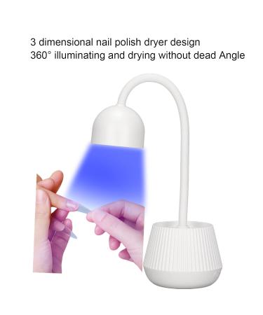 24W Nail Polish Curing Lamp - 360 Rotatable Gooseneck USB Nail Gel Dryer for Home & Salon - International Shipping Available - Buy Online on GoSupps.com