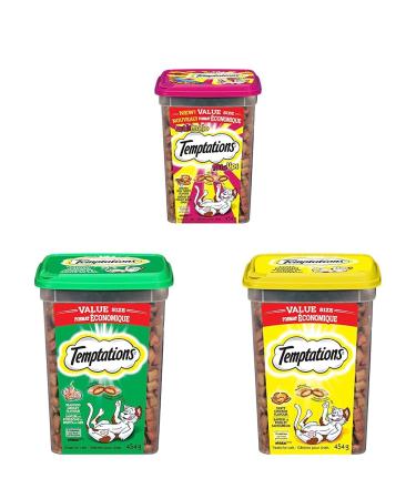 Temptations Mix-Ups Cat Treats (Chicken Turkey & Beef Flavour) 454g Tub & Temptations Cat Treats Seafood Medley Flavour 454g Tub & Temptations Cat Treats Tasty Chicken Flavour 454g Tub Cat Treats+ Cat Treats+ Cat Treats Chicken - Turkey - Beef 454 g (Pack