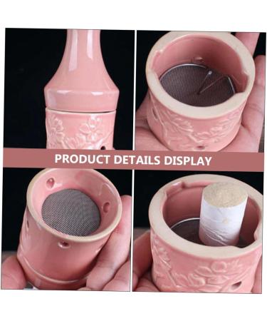 Beavorty Peach Blossom Moxibustion Ceramic Bottle - Smoke-Free Moxa Tank & Chinese Massage Tools - Roller Massager & Gua Sha Cup in Pink Fabric Box - Buy Online on GoSupps.com