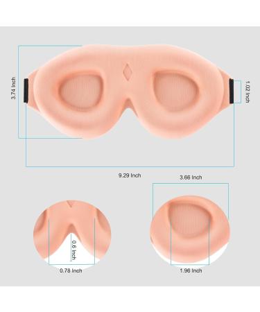 Sleep Mask for Women & Men - 3D Blackout Eye Cover | No Eye Pressure Soft & Breathable | Adjustable Strap for Travel & Yoga - Dusty Pink - Buy Online on GoSupps.com