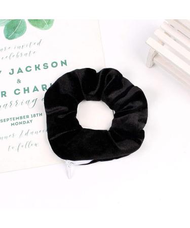 Premium Velvet Hair Tie Scrunchies with Hidden Zipper Pocket - 12 Pcs for VSCO Girls & Women | Chiffon Leopard Dots Plaid Hair Accessories - Buy Online on GoSupps.com