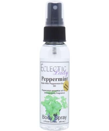 Peppermint Essential Oil Body Spray (Double Strength) 2 ounces Body Mist for Women with Clean Light & Gentle Fragrance Long Lasting Perfume with Comforting Scent for Men & Women Cologne with Double Strength 2 Fl Oz (Pack of 1)