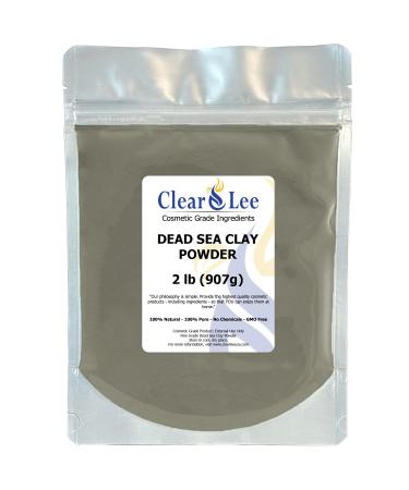 ClearLee Dead Sea Clay Cosmetic Grade Powder - 100% Pure Natural Powder - Great For Skin Detox  Rejuvenation  and More - Heal Damaged Skin - DIY Clay Face Mask (2 LB) 2 Pound (Pack of 1)