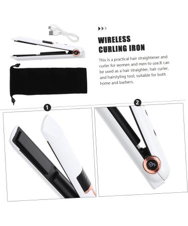FOYTOKI Curling Iron Hair Straightener Curler Girl Hair Straightener Portable Hair Curler White Abs 21X4X3.5CM White - Buy Online on GoSupps.com
