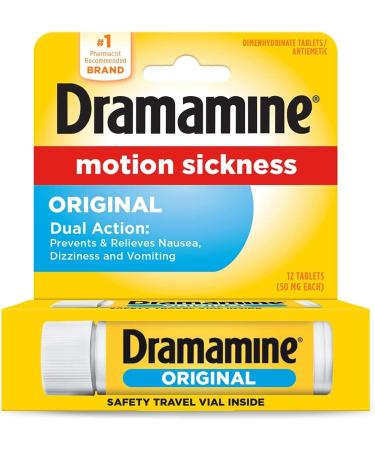 Dramamine Motion Sickness Relief Original Formula 12 Count (Pack of 3) Fast-Acting Relief - Buy Online on GoSupps.com