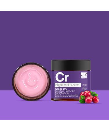 Dr Botanicals Superfood Night Moisturizer - Hydrating Anti-Aging Cream with Vitamin E & Cranberry Seed Oil | Revive & Soften Skin (2.02 fl oz - Buy Online on GoSupps.com