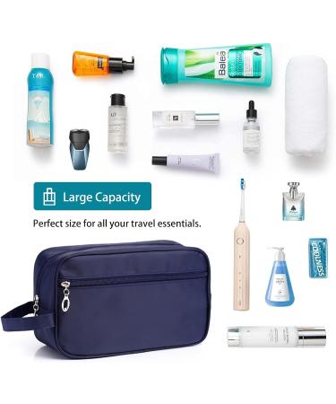 FITDON Men's Waterproof Toiletry Bag - Portable Travel Shaving Dopp Kit in Blue - Buy Online on GoSupps.com