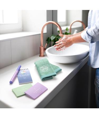 Two Sage Sisters Water Kit - Ultimate Self Care Set with Soap Sheets Notebook Marker & Washcloth | Relaxation & Meditation Mini Spa Box for Men & Women - International Shipping - Buy Online on GoSupps.com
