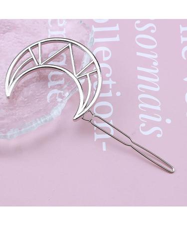 Andelaisi Boho Moon Hair Clip - Vintage Silver Crescent Moon Barrette for Women and Girls - Buy Online on GoSupps.com
