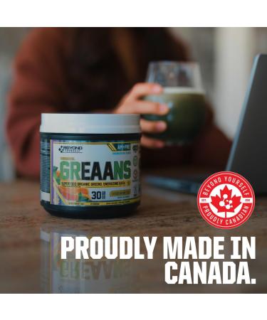 Beyond Yourself - GrEAAns Superfood Greens and EAA Blend | 4000mg Organic Superfood 2625mg Vegan EAAs | Sugar-Free Zero Calories No Synthetic Additives | Optimizes Health Performance and Recovery | Citrus Green Tea - Buy Online on GoSupps.com