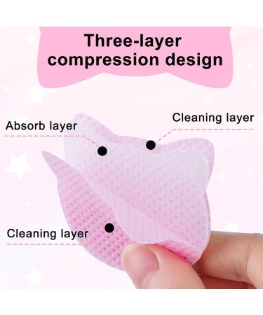 MEKK Lint Free Nail Wipes - 400PCS Cat Shape Remover Pads for Nail Polish & Lash Extensions | Super Absorbent Non-Woven Fabric - Pink - Buy Online on GoSupps.com