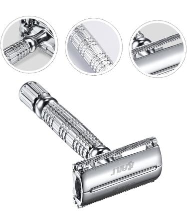Minkissy Manual Double Edge Safety Razor for Men - Classic Metal Handle Perfect for Beard Shaping & Grooming - Buy Online on GoSupps.com