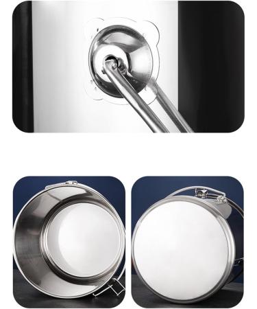 Stainless Steel Bucket 6L/12L/20L Kitchen Stainless Steel Bin with Lids and Handle Water Bucket (Color : Silver 25cm) - Buy Online on GoSupps.com