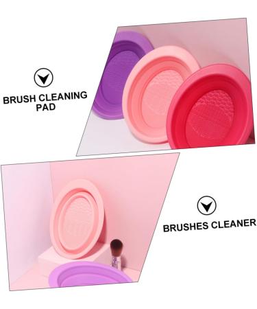 Angoily Cleaning Scrubber Makeup Brush Scrub Pad Travel Bowl Foldable Silica Gel Makeup Gadgets - Buy Online on GoSupps.com