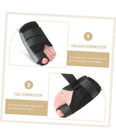 NOLITOY Hammertoe & Bunion Corrector Splint - Adjustable Black Thumb Brace for Pain Relief | 1 Pair - 30x14cm - Buy Online on GoSupps.com