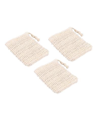 Angoily 6pi ces ponge Naturelle Jute Pour Bain Poches Mousse Exfoliantes Jaune 1 unit (Lot de 1) Jaune Clairx2pcs
