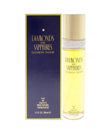 Elizabeth Taylor DIAMONDS & SAPHIRES Eau De Toilette Spray 3.4 oz for Women - 100% Authentic