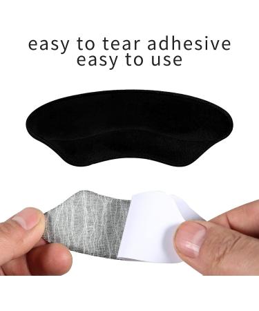 Budefull Heel Grips Liner Cushions - 4 Pairs Self-Adhesive Inserts for Loose Shoes - Prevent Heel Slip and Blister - Pale Apricot+Black - Men and Women - Buy Online on GoSupps.com