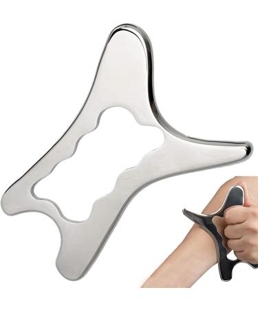 Stainless Steel Gua Sha Tool | 5.9x3.2 Inch Muscle Scraping for Pain Relief & Fatigue | Body Gua Sha with Handle for Back Legs Arms Neck & Shoulders - International Shipping Available - Buy Online on GoSupps.com