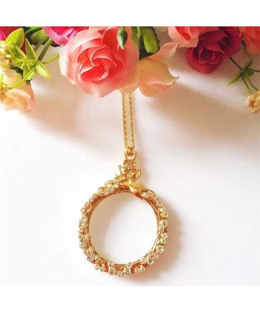 Magnifying Glass 10X Retro Magnifying Glass Necklace Reading Amplifier High Clarity Gift Magnifier Light Magnifier/Gold Comfortable Anniversary - Buy Online on GoSupps.com
